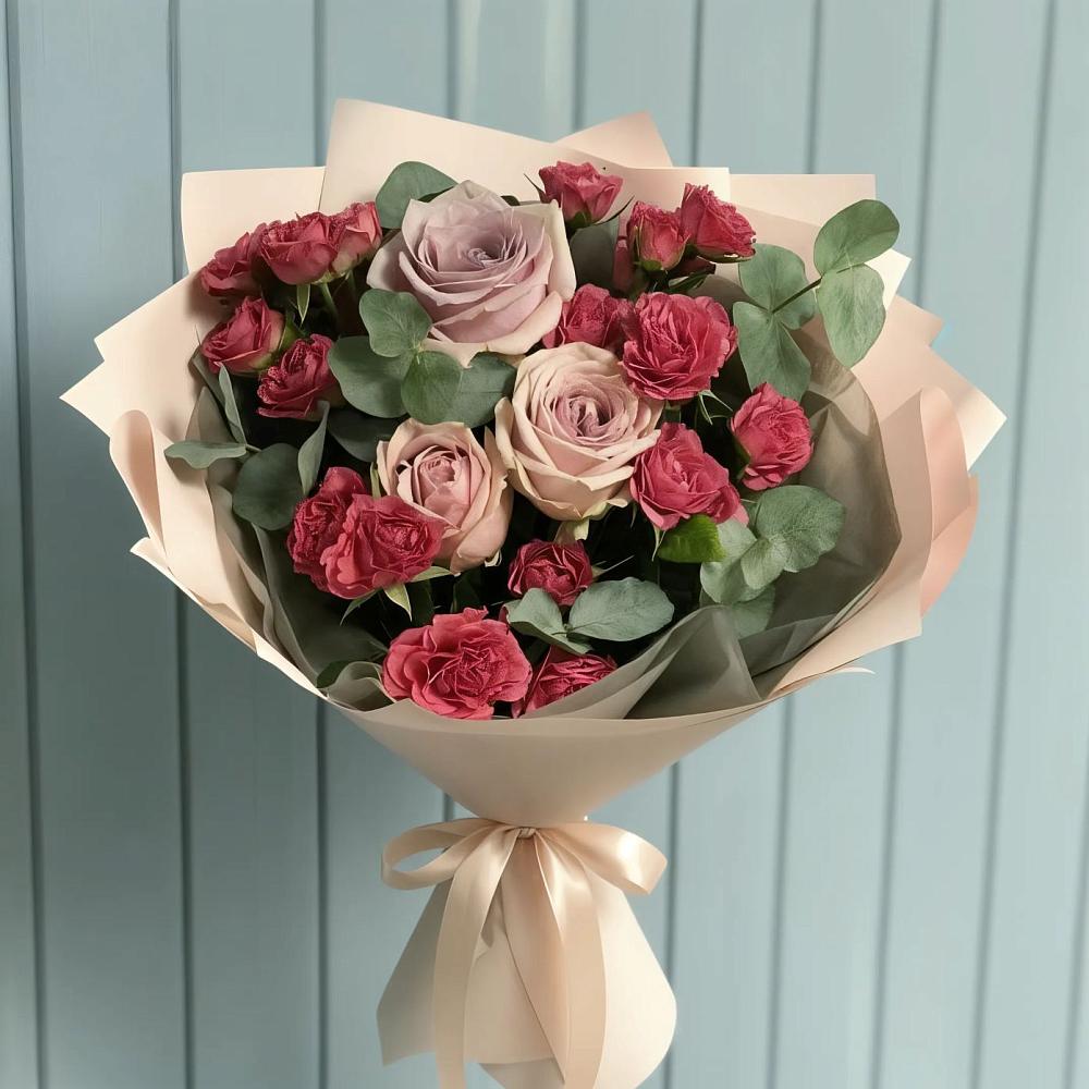 Букет цветов из: Гвоздики и Розы в Понежукай