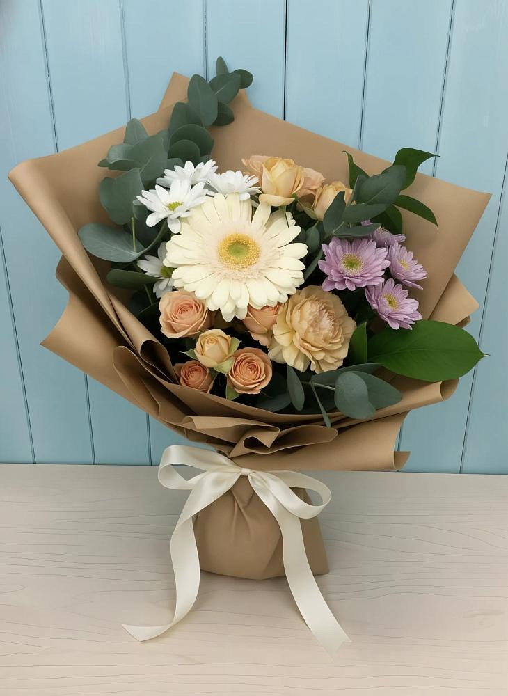 Букет цветов из: Герберы и Хризантемы в Понежукай