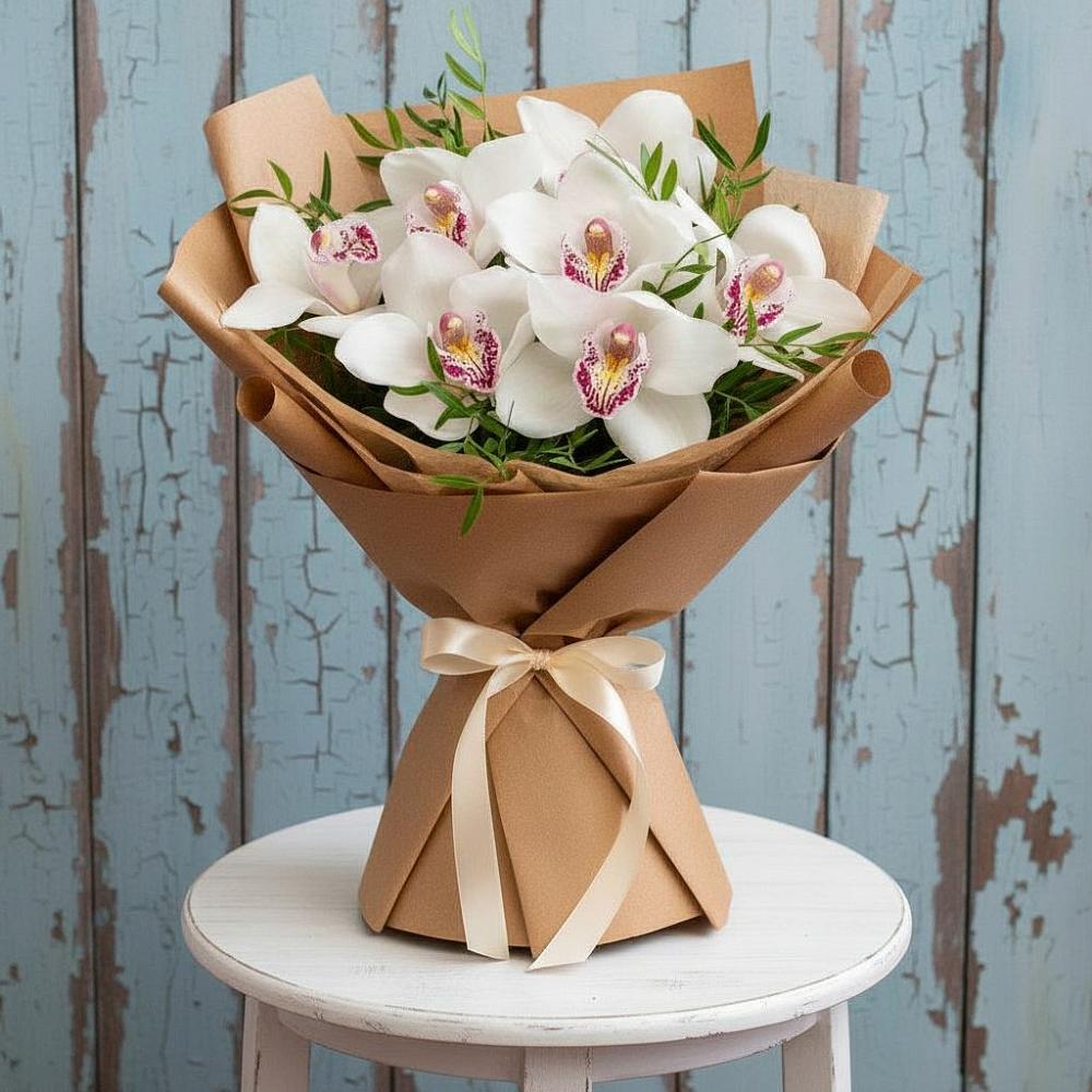 Букет цветов из: Орхидеи и Розы в Понежукай