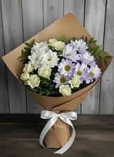 Букет цветов из:  Хризантемы и Розы в Понежукай
