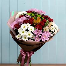 Букет цветов из:  Розы, Хризантемы и Альстромерии #REPLACE_PRED# Понежукай