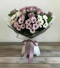 Букет цветов из:  Хризантемы и Розы в Понежукай