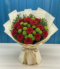 Букет цветов из:  Розы и Хризантемы в Понежукай