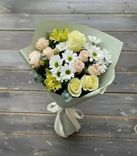 Букет цветов из:  Альстромерии, Розы и Хризантемы в Понежукай