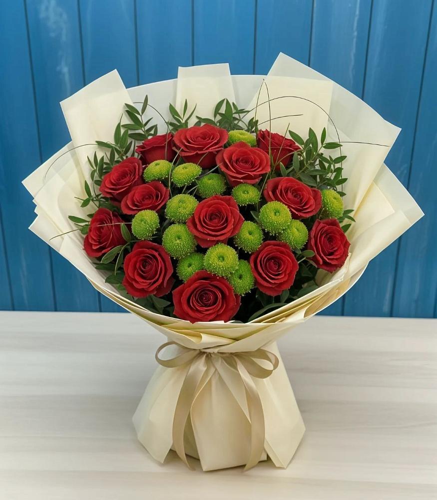 Букет цветов из: Розы и Хризантемы в Понежукай