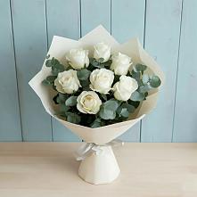 Букет Белые розы в Эвкалипте #REPLACE_PRED# Понежукай