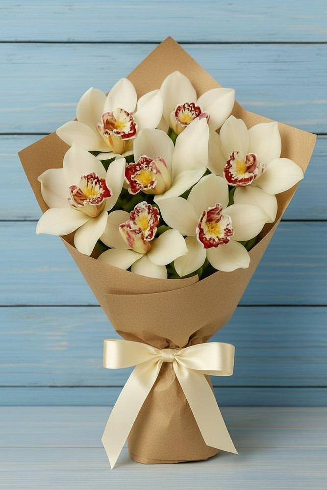 Букет цветов из: Орхидеи и Розы в Понежукай